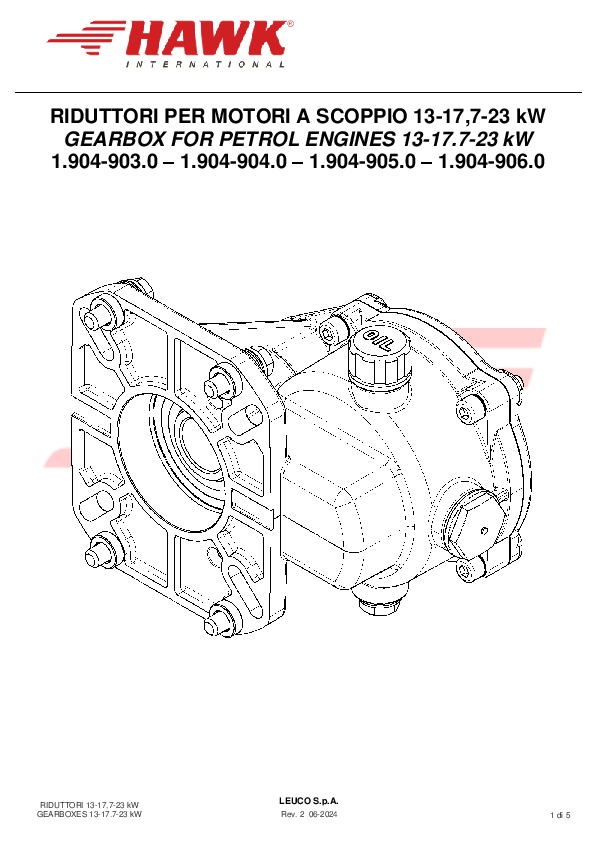 1 Gearbox Riduttori 13 17 7 23 kW Rev 2 06 24