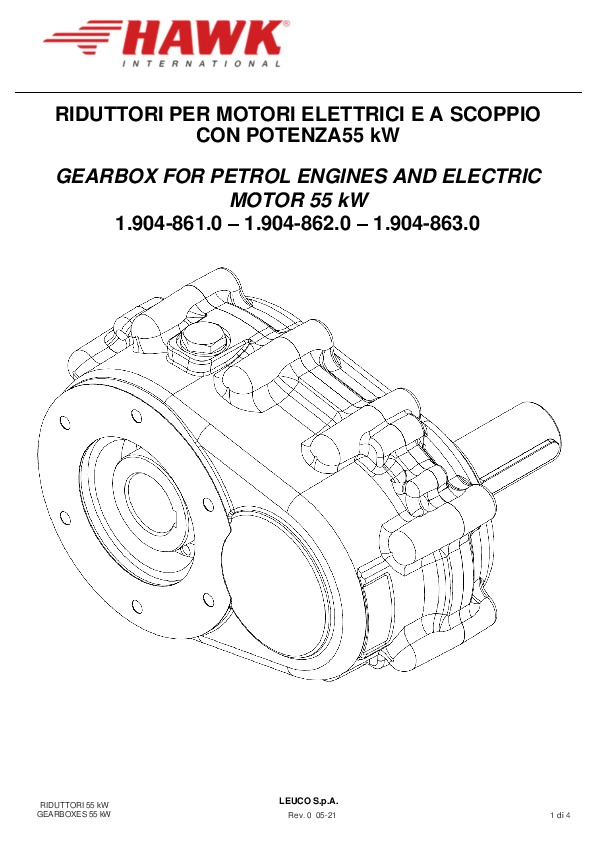 1 Gearbox Riduttori 55 kW Rev 0 05 21