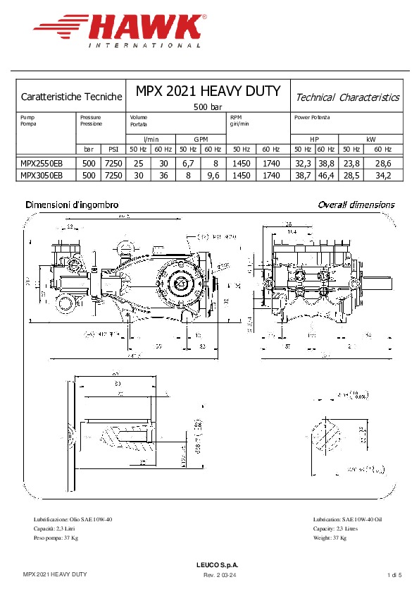 1 HAWK MPX EB 500bar 2021 Rev 2 03 24