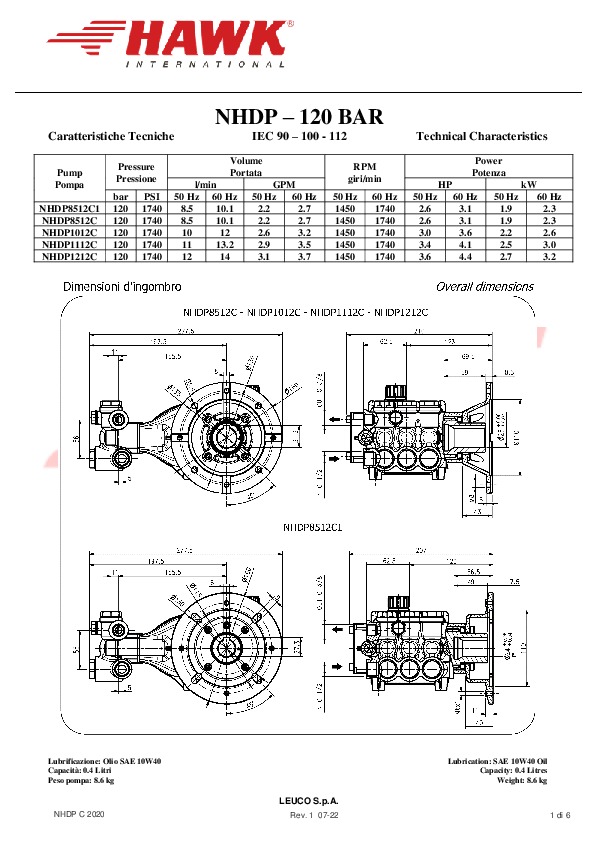 1 HAWK NHDP 120 BAR 2020 IEC90 100 112 Rev 1 07 22