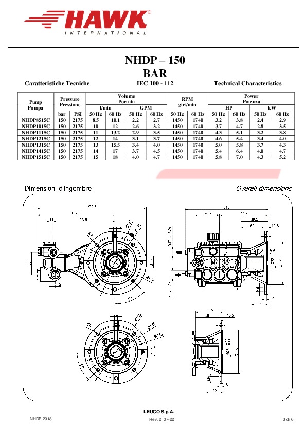 1 HAWK NHDP 150 BAR 2018 IEC100 112 Rev 2 07 2022