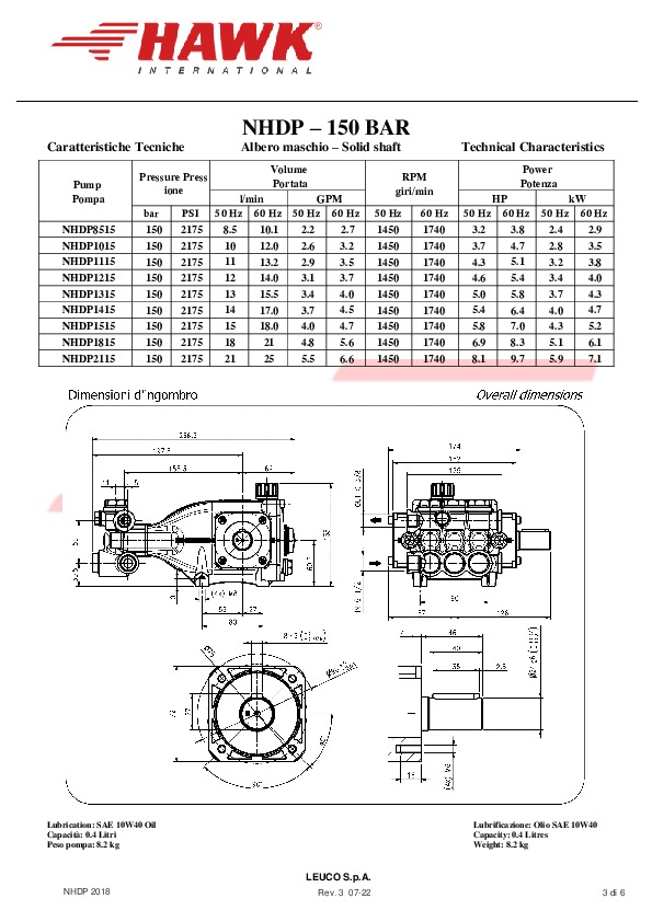 1 HAWK NHDP 150 BAR 2018 Rev 3 07 2022