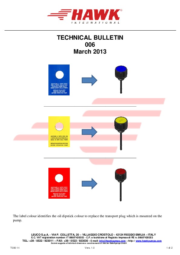 4 Leuco technical bulletin 006 tappo sfiato olio