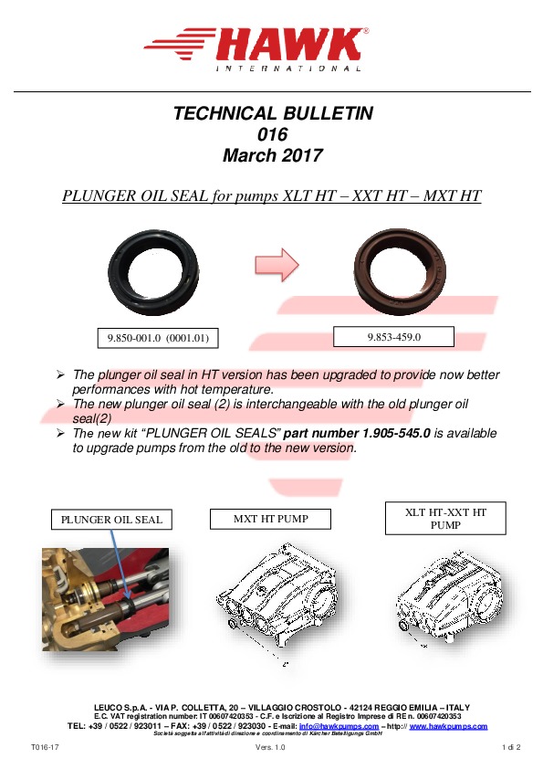 4 Leuco technical bulletin 016 anello di tenuta olio XLT MXT