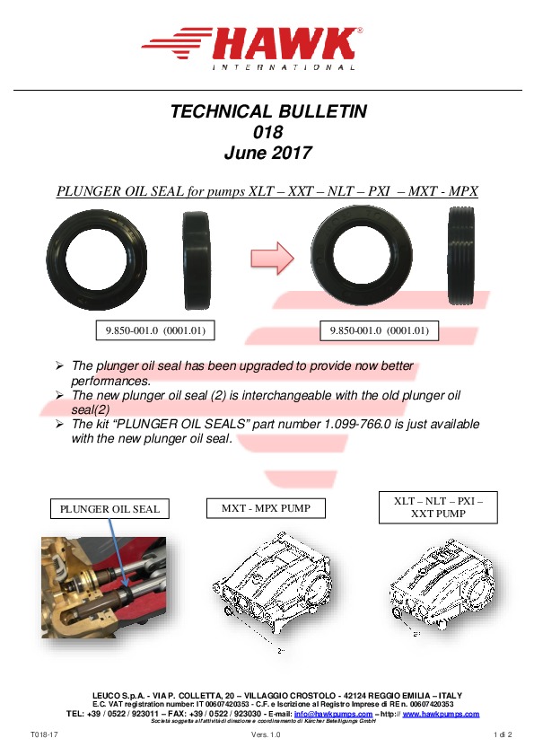 4 Leuco technical bulletin 018 anello di tenuta olio ondulato XLT MXT