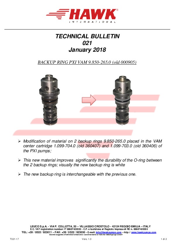 4 Leuco technical bulletin 021 Nuovo antiestrusore VAM PX