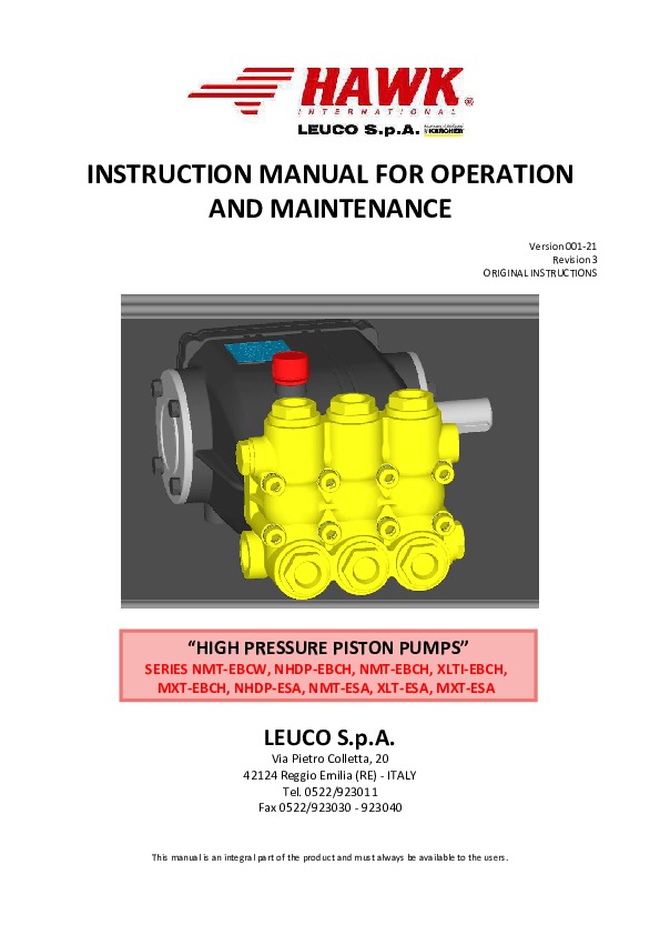 CHEMICAL PUMP MANUAL 2020 Rev 3 EN